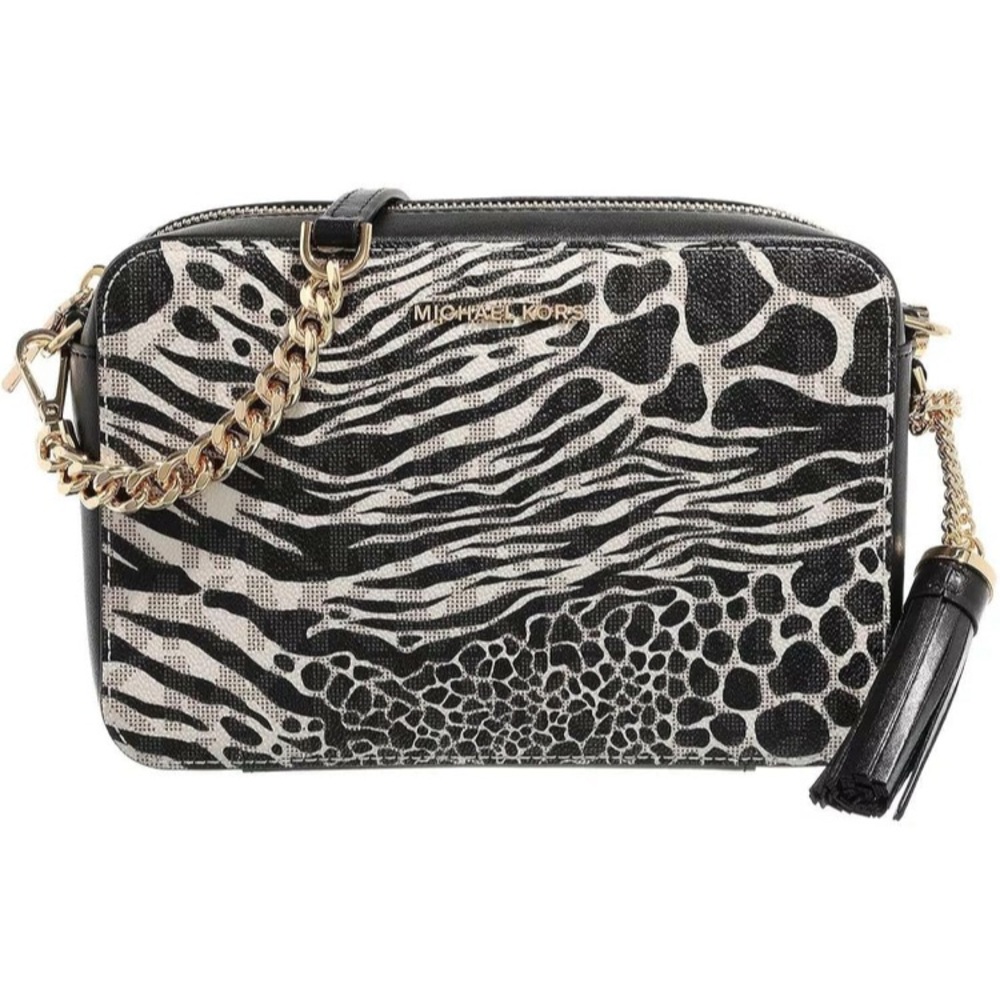 Michael Kors Black and White Crossbody Bag